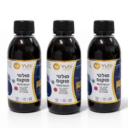 שלישיית ויטמין מולטי פוקוס בסירופ 250 מל' בקבוק גדול